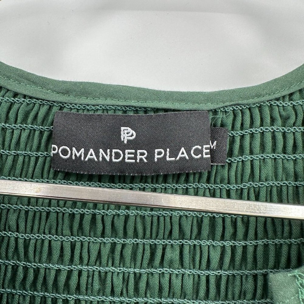 Pomander Place Tuckernuck Women's Ceci Mini Swing Dress Jaguar Green Smock sz M* - Picture 2 of 10